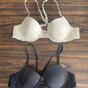 Aerie Cream and Black Lace Bras